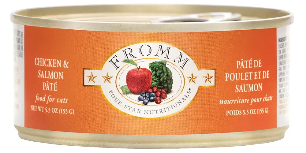 Fromm Cat Chicken & Salmon Pt 5oz adult cat food, best cat food for adults