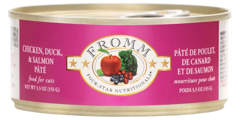 Fromm Four-Star Chicken, Duck & Salmon Pate Canned Cat Food wet cat food, canned cat food