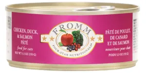 Fromm Four-Star Chicken, Duck & Salmon Pate Canned Cat Food grain free cat food, no grain dry cat food
