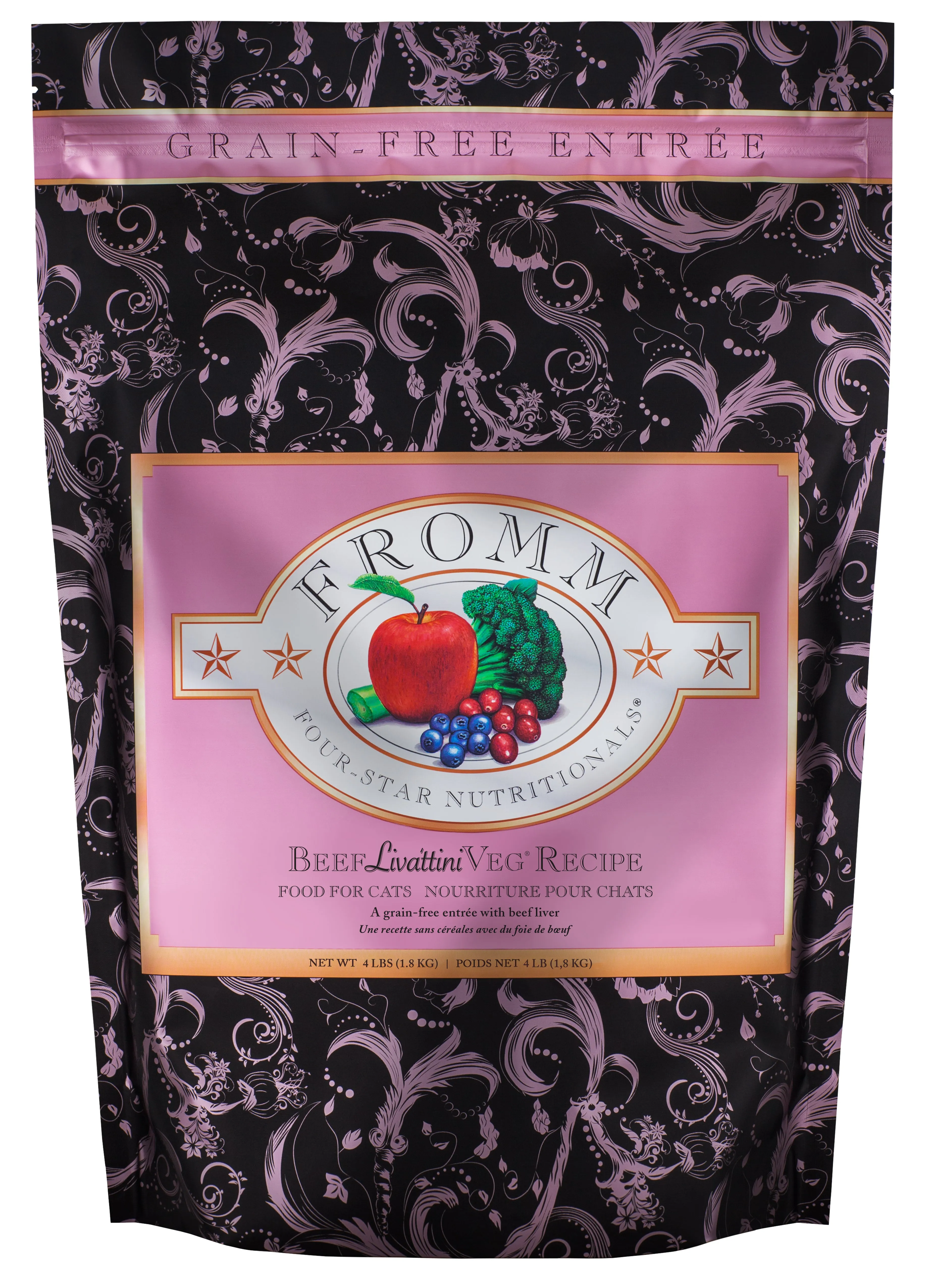 Fromm Four-Star Grain-Free Beef Livttini Veg Dry Cat Food healthy cat food, premium dry cat food