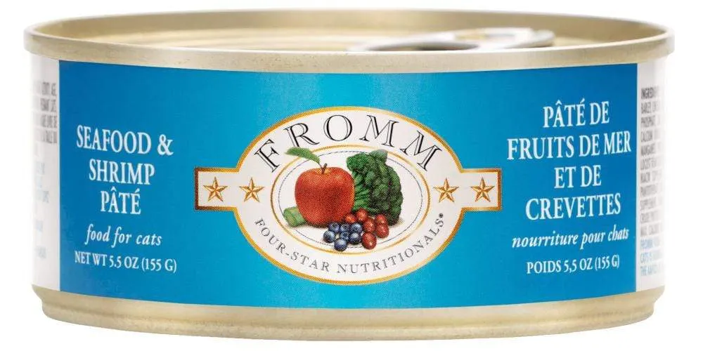 Fromm Four-Star Seafood & Shrimp Pate Canned Cat Food wet cat food, canned cat food