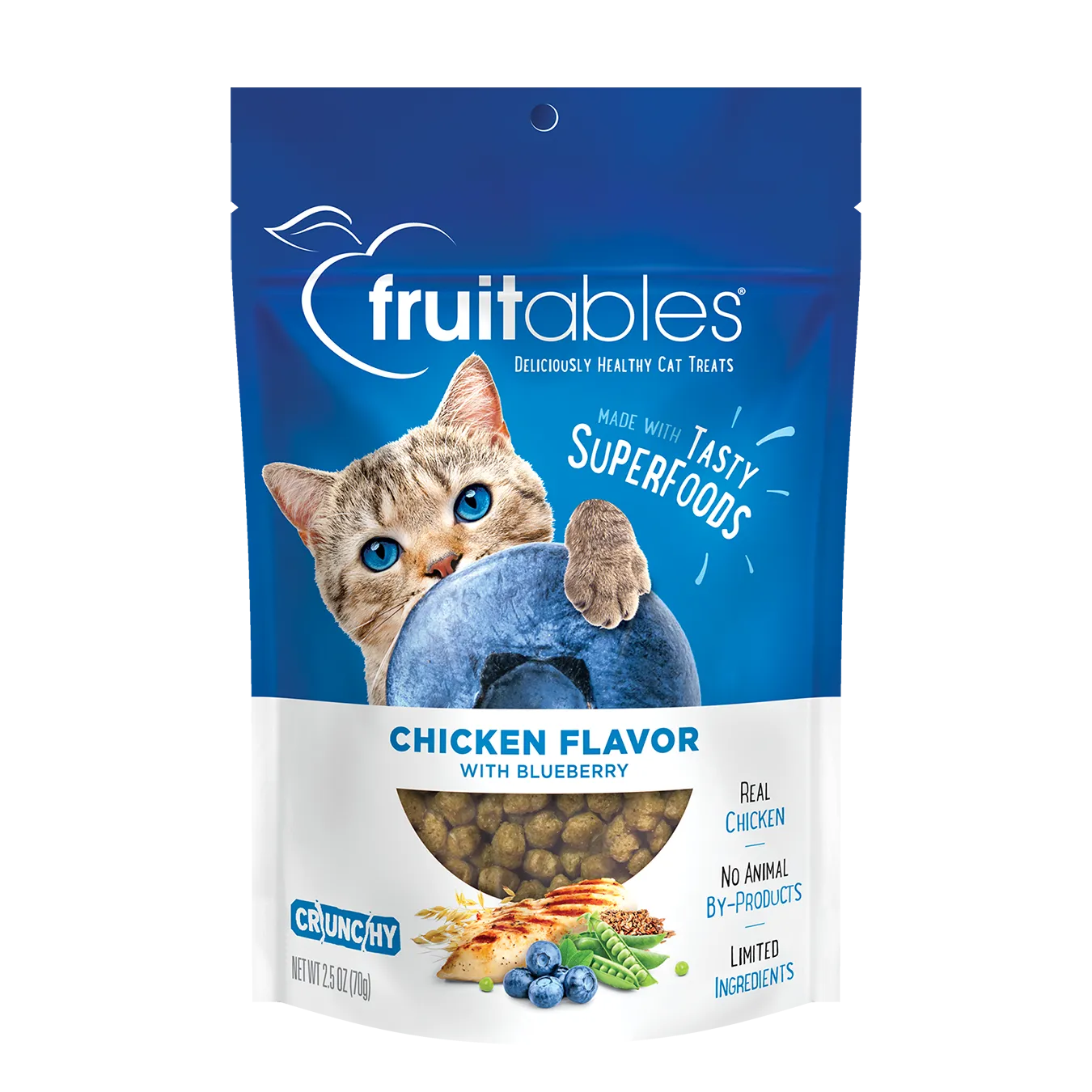 Fruitables Crunchy Chicken Flavor with Blueberry Cat Treats 70g cat treats, natural cat treats