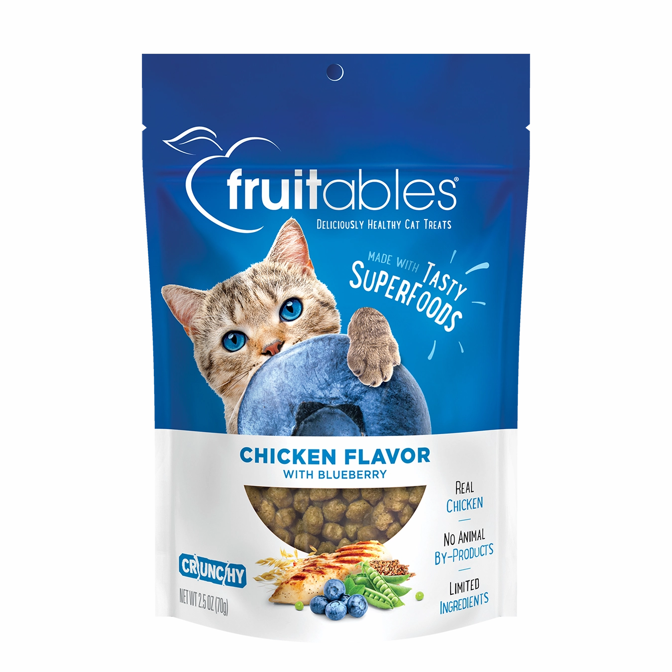 Fruitables Crunchy Chicken Flavor with Blueberry Cat Treats 70g adult cat food, best cat food for adults