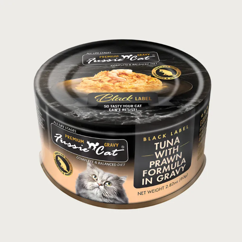 FUSSIE CAT Black Label Tuna with Prawn in Gravy for Cats