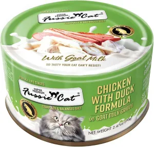 Fussie Cat Chicken with Duck in Goat Milk Gravy Shredded Canned Cat Food healthy cat food, premium dry cat food