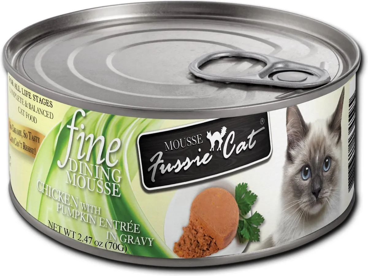 Fussie Cat Fine Dining Mousse Chicken with Pumpkin Entree Canned Cat Food wet cat food, canned cat food