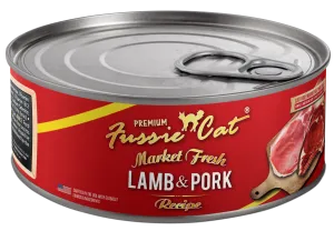 Fussie Cat Market Fresh Can - Pork & Lamb 5.5oz adult cat food, best cat food for adults