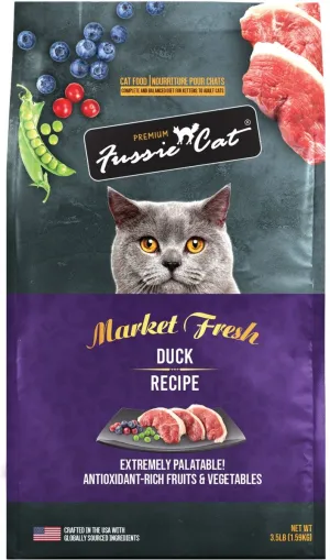 Fussie Cat Market Fresh Grain Free Duck Recipe Dry Cat Food healthy cat food, premium dry cat food