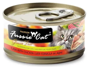 Fussie Cat Premium Grain Free Tuna with Chicken Liver in Aspic Canned Cat Food healthy cat food, premium dry cat food