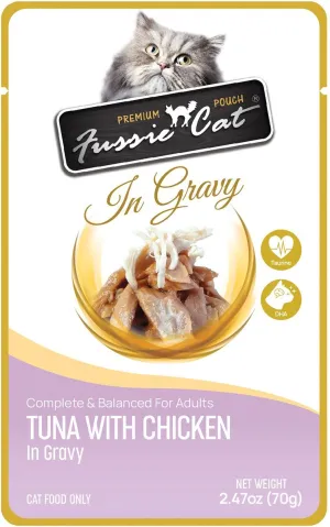 Fussie Cat Premium Pouch Tuna with Chicken in Gravy Cat Food healthy cat food, premium dry cat food