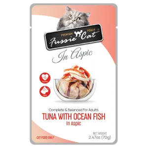 Fussie Cat Premium Pouch Tuna with Ocean Fish in Aspic Cat Food healthy cat food, premium dry cat food
