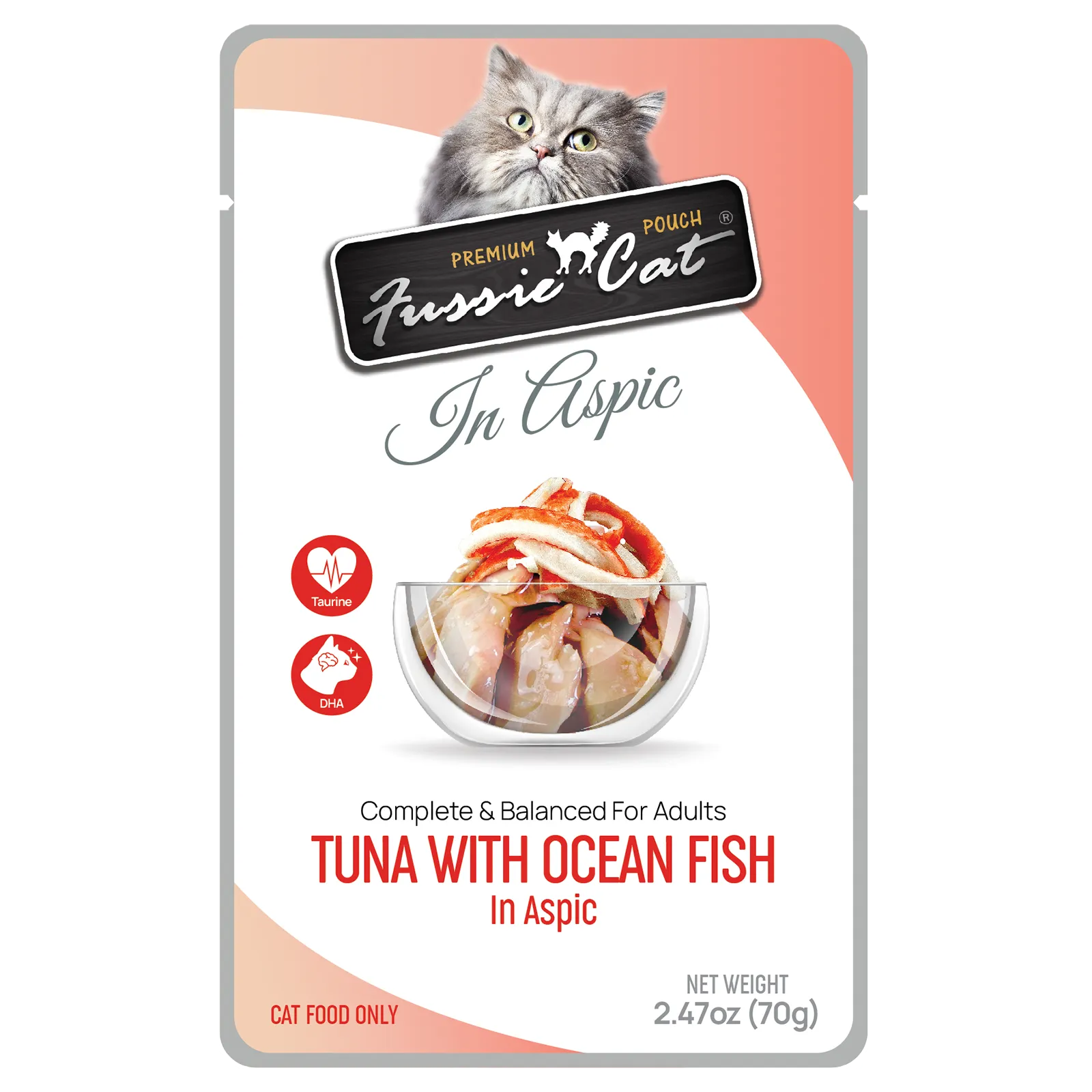Fussie Cat Premium Pouch Tuna with Ocean Fish in Aspic Cat Food healthy cat food, premium dry cat food