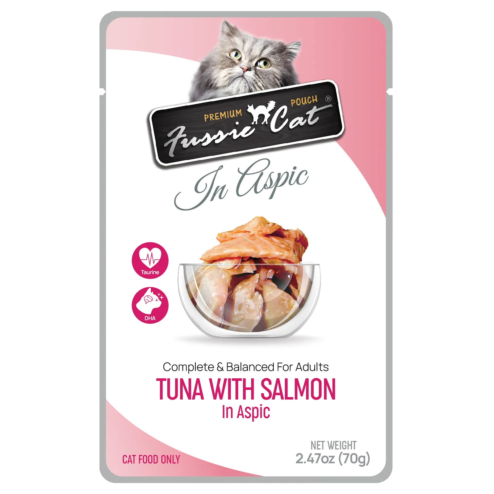 Fussie Cat Premium Pouch Tuna with Salmon in Aspic Cat Food healthy cat food, premium dry cat food
