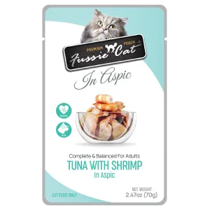 Fussie Cat Premium Pouch Tuna with Shrimp in Aspic Cat Food wet cat food, canned cat food
