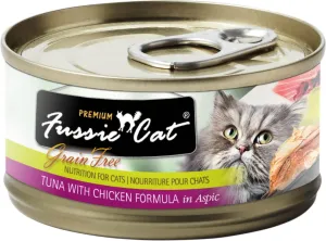 Fussie Cat Premium Tuna with Chicken Formula in Aspic Single Canned Food wet cat food, canned cat food