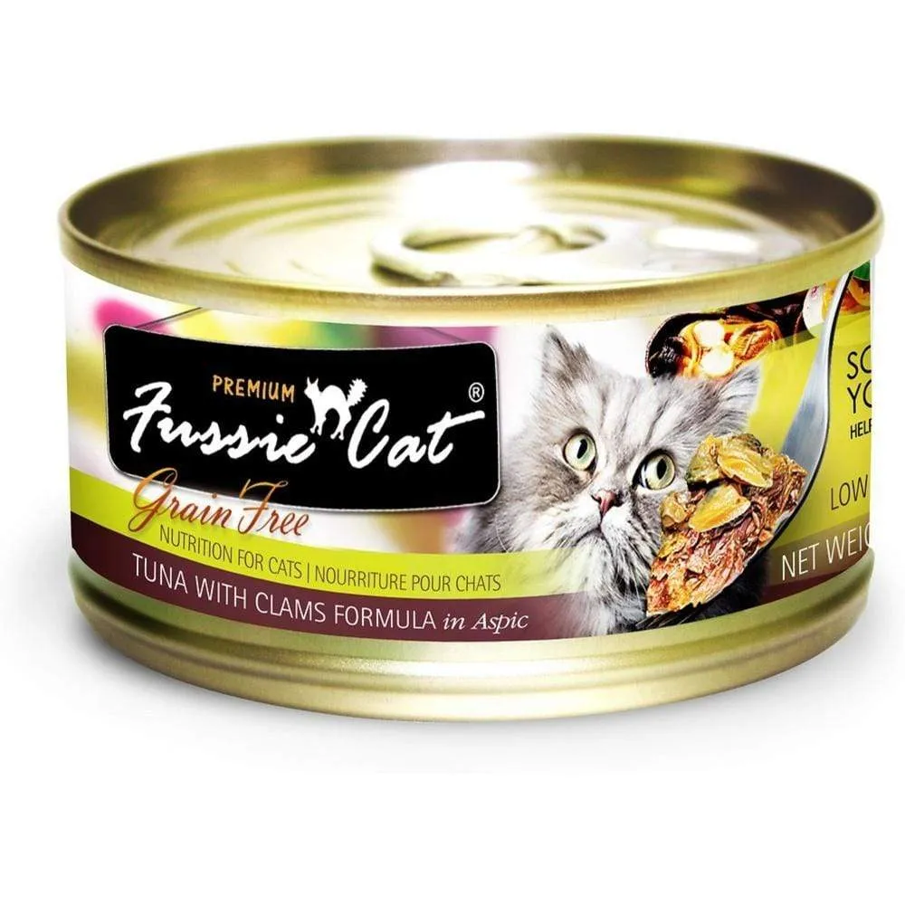 Fussie Cat Premium Tuna with Clams Formula in Aspic Canned Food wet cat food, canned cat food