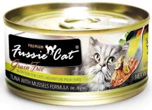 Fussie Cat Premium Tuna with Mussels Formula in Aspic Single Canned Food wet cat food, canned cat food