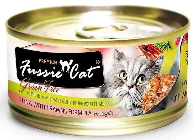 Fussie Cat Premium Tuna with Prawns Formula in Aspic Canned Food healthy cat food, premium dry cat food