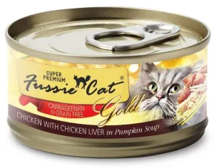 Fussie Cat Super Premium Grain Free Chicken with Chicken Liver in Pumpkin Soup Canned Cat Food healthy cat food, premium dry cat food