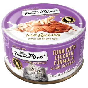 Fussie Cat Tuna with Chicken Formula in Goat Milk Gravy 70g dry cat food, cat kibble