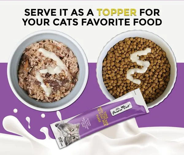 Fussie Cat Tuna with Chicken in Goat Milk Puree Lickable Cat Treats