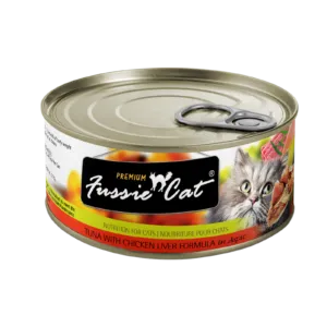 Fussie Cat Tuna With Chicken Liver Formula In Aspic 80g dry cat food, cat kibble