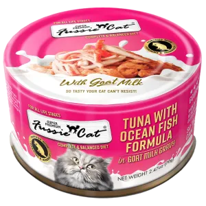 Fussie Cat Tuna with Oceanfish Formula in Goat Milk Gravy 70g dry cat food, cat kibble