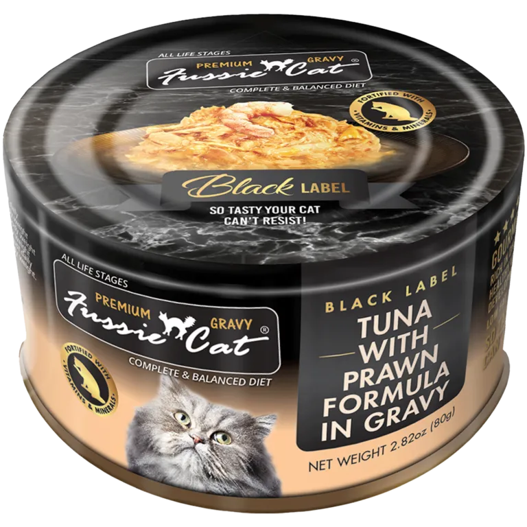 Fussie Cat Tuna with Prawns in Gravy Canned Cat Food healthy cat food, premium dry cat food