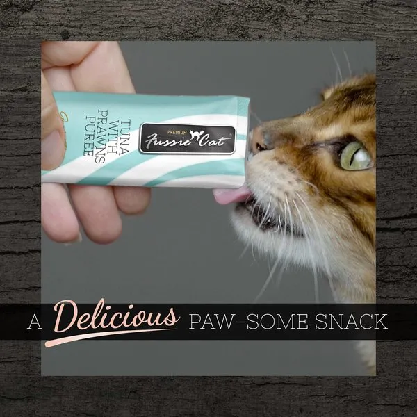 Fussie Cat Tuna with Prawns Puree Lickable Cat Treats