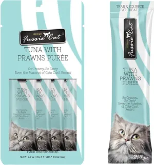 Fussie Cat Tuna with Prawns Puree Lickable Cat Treats cat treats, soft cat treats