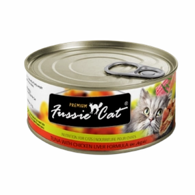 Fussie Cat Tuna With Chicken Liver Formula In Aspic 80g adult cat food, best cat food for adults