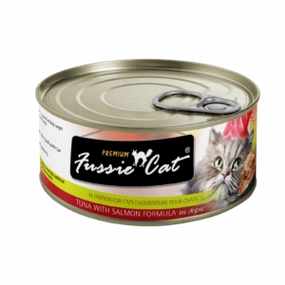 Fussie Cat Tuna With Salmon Formula In Aspic 80g adult cat food, best cat food for adults