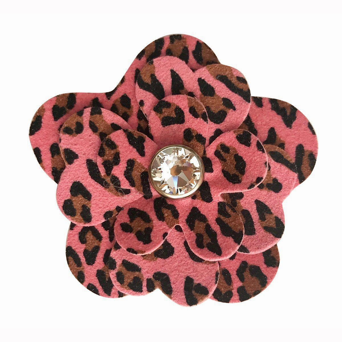 Garden Flower Dog Collar Slider Pink Cheetah