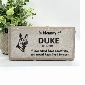 German Shepherd Memorial Stone - Personalized Pet Sympathy Gift - Pet loss