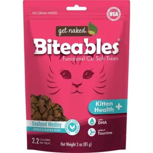Get Naked Biteables Cat - Kitten Health  Functional Soft Treats Seafood Medley cat treats, natural cat treats