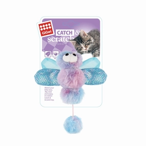 GiGwi Catch & Scratch Dragonfly cat toy set,cat teaser