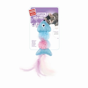 GiGwi Catch & Scratch Fish cat toy set,cat teaser