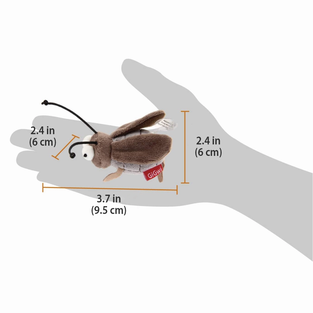 GiGwi Melody Chaser with Motion Activated Sound Chip Cricket for Cats (Grey)