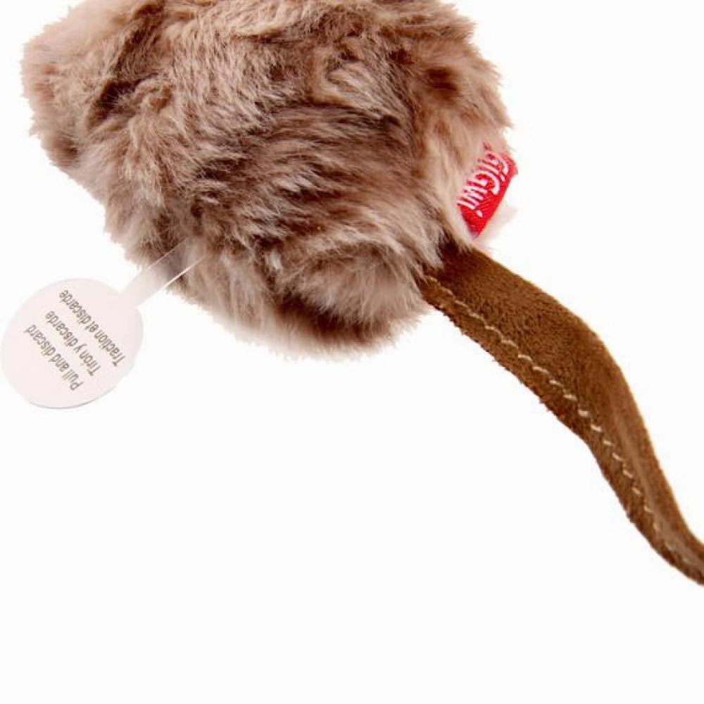 GiGwi Melody Chaser with Motion Activated Sound Chip Mouse Toy for Cats (Brown)