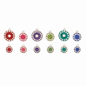 Glitter Crystal Circle Dog ID Tag