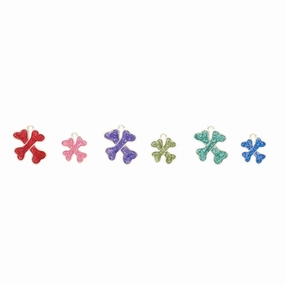 Glitter Enamel Crossbone Dog ID Tag