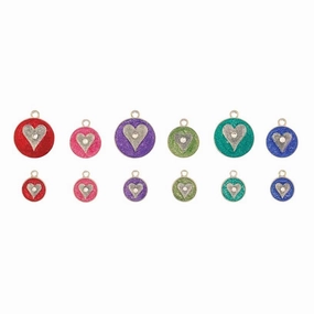 Glitter Enamel Heart Dog ID Tag