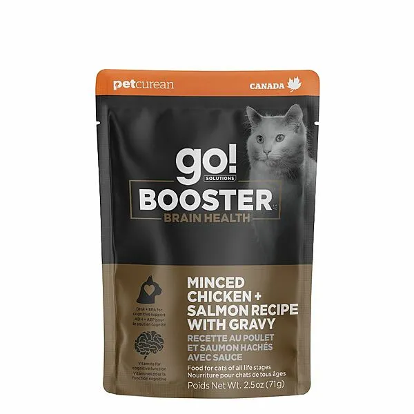 GO! Cat BRAIN HEALTH MINCED CHICKEN   SALMON WITH GRAVY BOOSTER