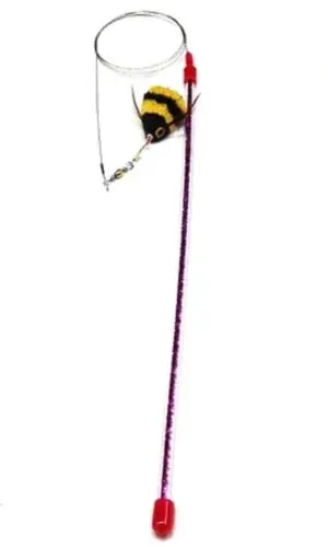 Go Cat Da Bee Feather Teaser Cat Toy cat essentials, basic cat supplies