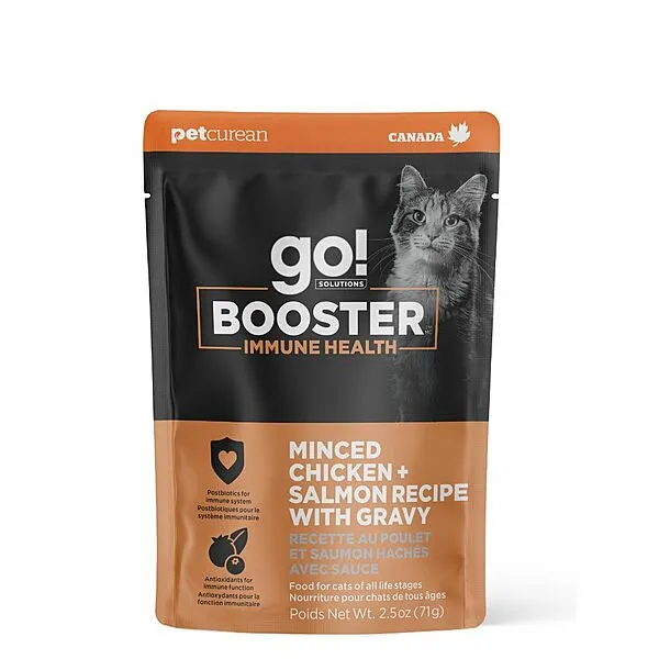 GO! Cat IMMUNE HEALTH MINCED CHICKEN   SALMON WITH GRAVY BOOSTER