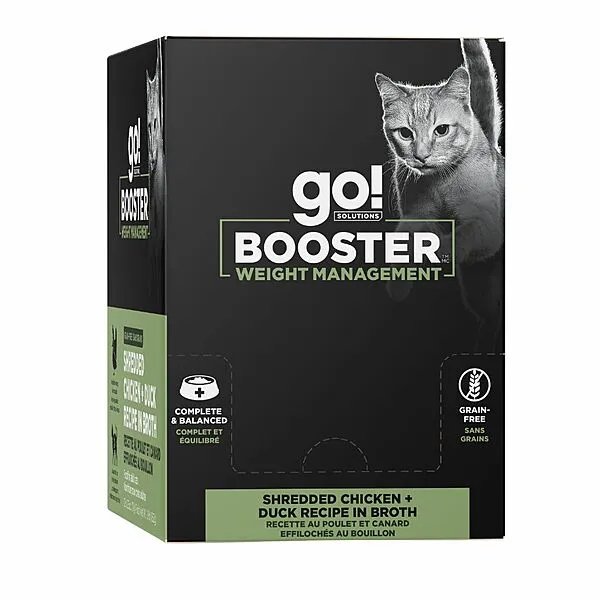 GO! Cat WEIGHT MANAGEMENT SHREDDED CHICKEN   DUCK IN BONE BROTH BOOSTER