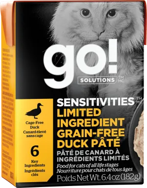 GO! Sensitivities Cat LID Grain Free Duck Pate Tetra Pack dry cat food, cat kibble