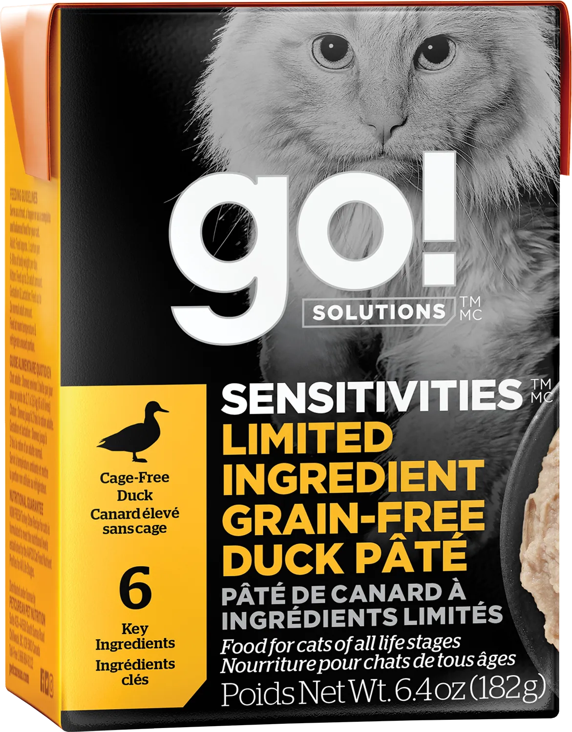 GO! Sensitivities Cat LID Grain Free Duck Pate Tetra Pack dry cat food, cat kibble