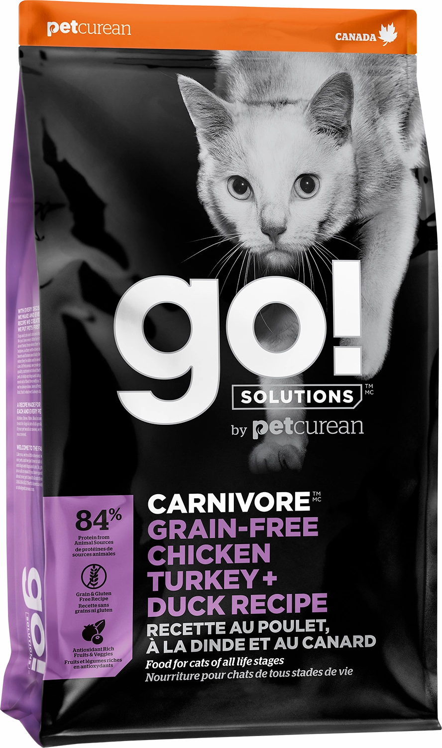 GO! Carnivore Cat Grain Free Chicken, Turkey & Duck adult cat food, best cat food for adults