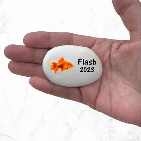 Goldfish Memorial Stone- Personalized Goldfish Memorial Gift show poultry,grooming poultry
